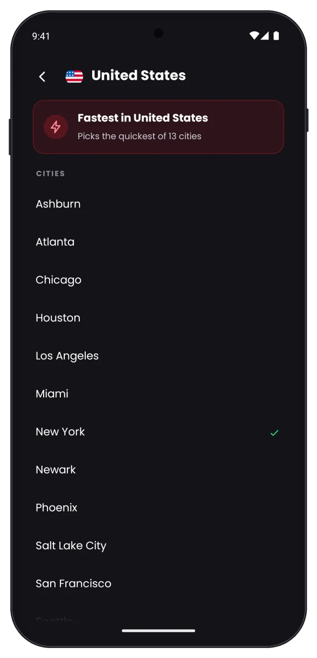 City list for the United States